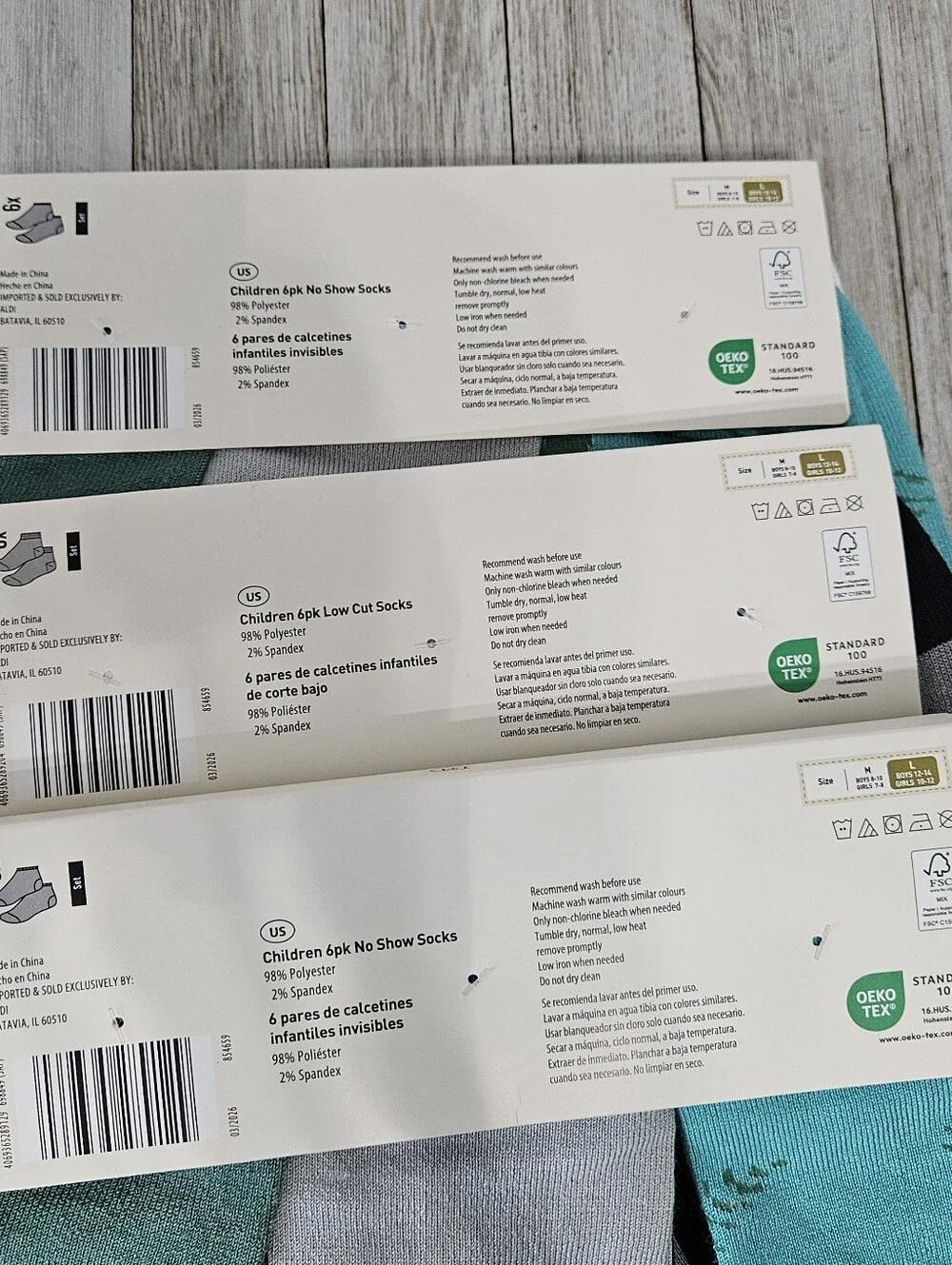 3 - 6 Packs Low Cut Socks Size L 6X Boys 12-14 Girls 8-10  No Show Socks by L&D